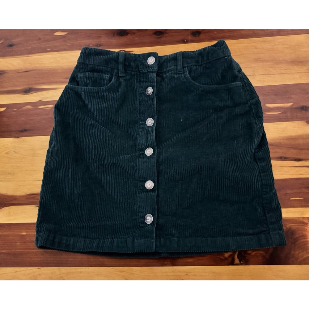 Hollister Corduroy Mini Skirt Ultra High Rise Women's Size XS Hunter Green